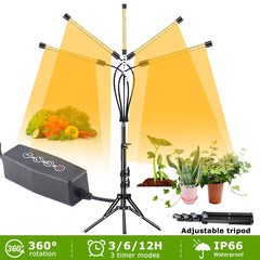 5 Heads LED Grow Light with Tripod for Indoor Plants - Plant Growing Lamp