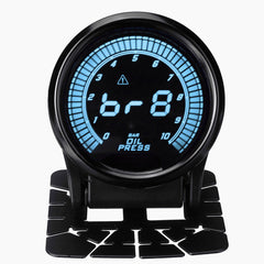 52mm LED Dual Display Oil Temp & Pressure Gauge - 10 Colors, Auto Oil Pressure Meter with Sensor