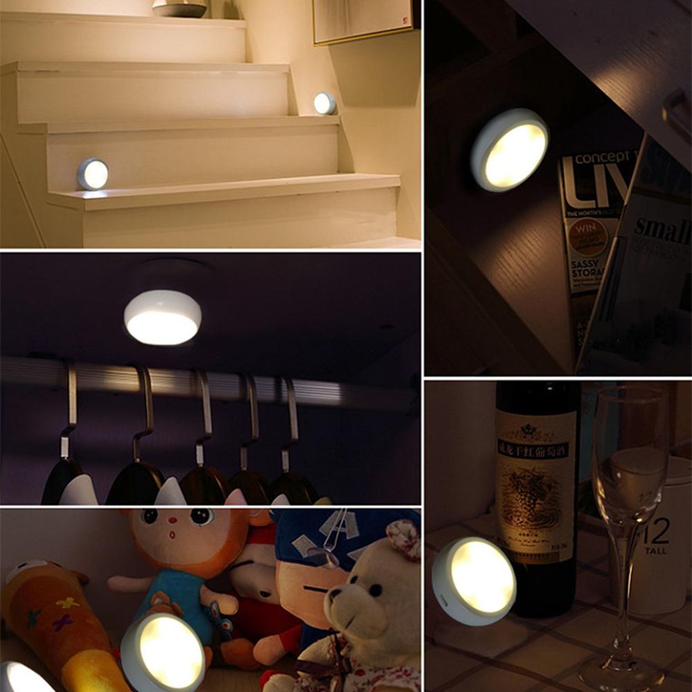 6pcs LED Night Light RGBW/White Wireless Remote Control Cabinet Lights for Bedroom, Kitchen, Closet