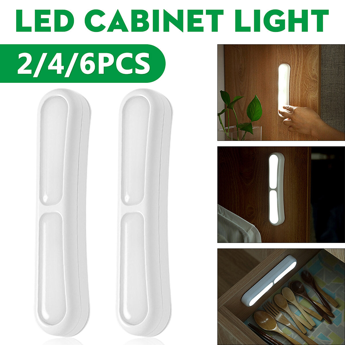 2/4/6Pcs LED Night Light for Cabinet, Stair, Closet, Bedroom Wall - Closet Lamp Bulb