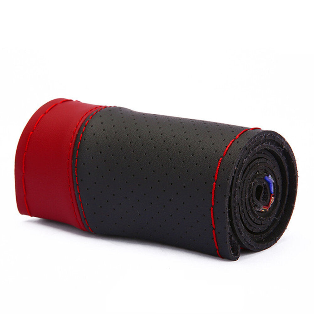 38cm Universal DIY Microfiber Leather Car Steering Wheel Cover - Non-Slip with Needles and Thread