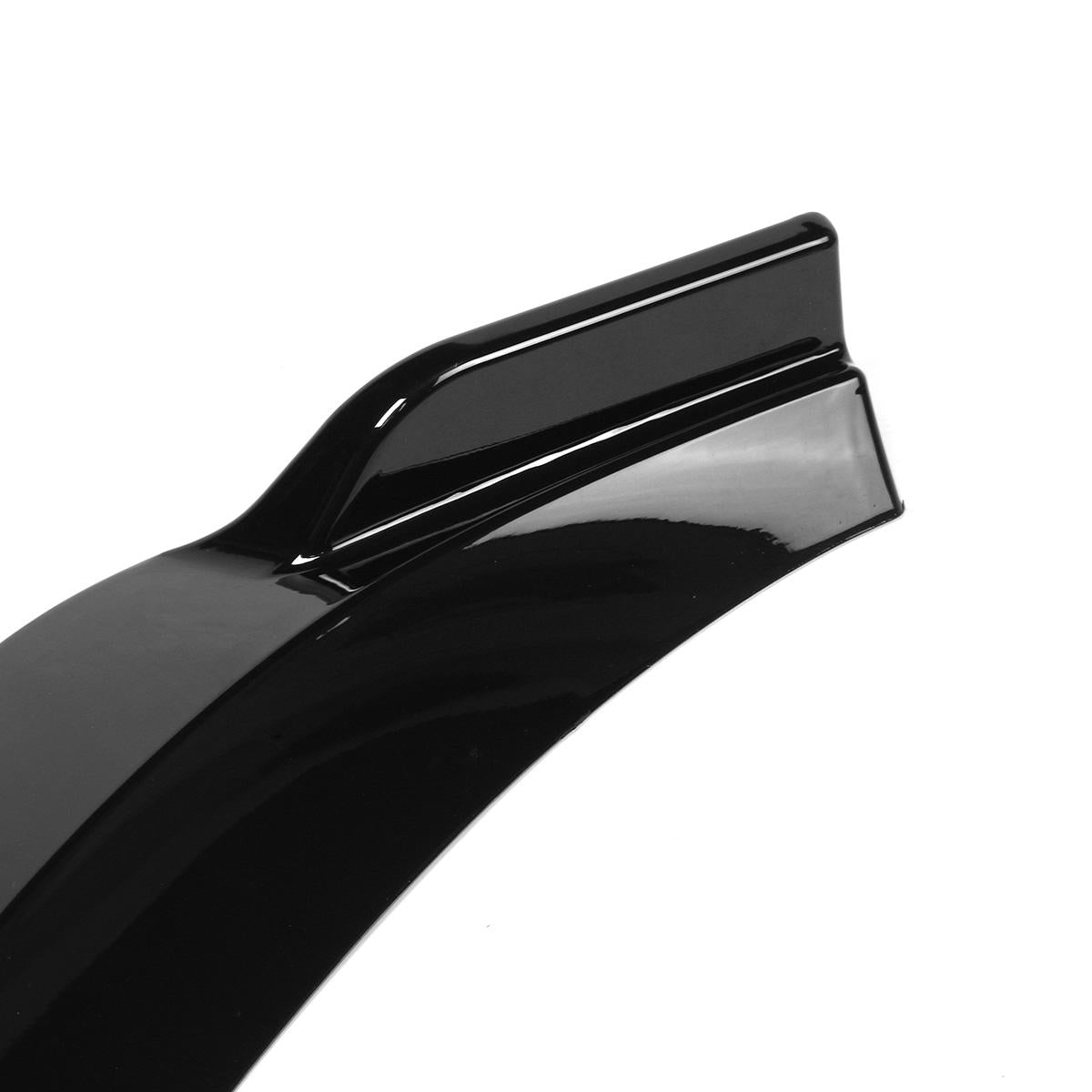 3Pcs Glossy Black Front Bumper Protector Lip Spoiler Trim Covers