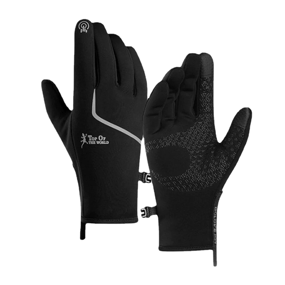 Unisex Warm Plus Velvet Zipper Gloves for Diving, Riding, Climbing, Skiing - Screen-Touchable