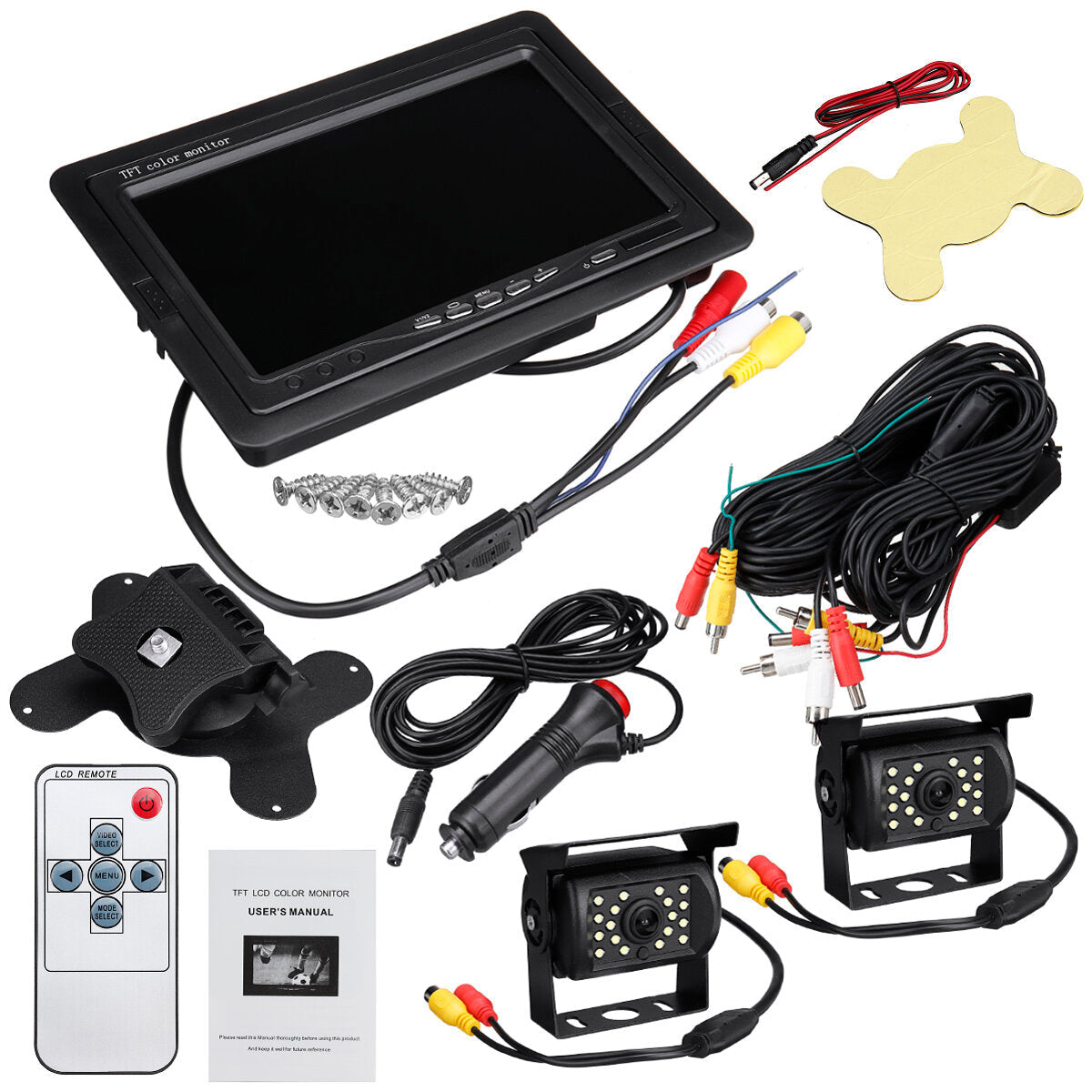 7" LCD Monitor with Rear View Reverse Backup Camera System