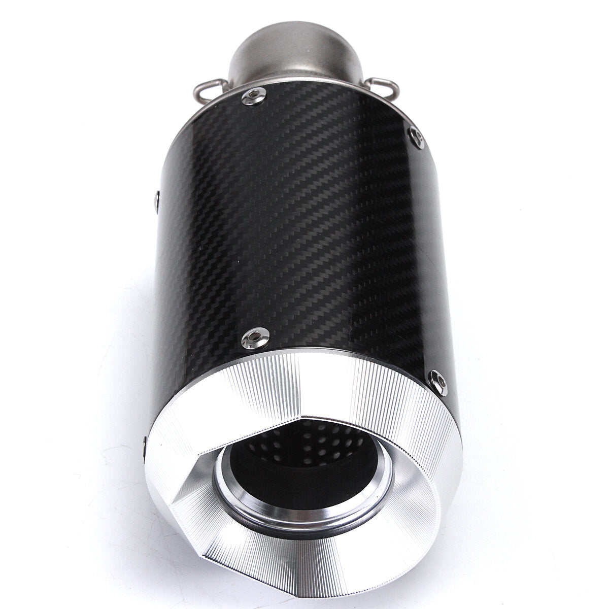 Universal 51mm Slip-On Round Carbon Fiber Motorcycle Exhaust Muffler