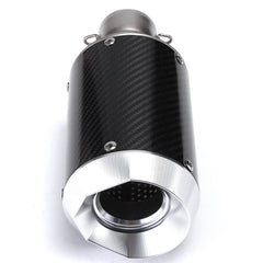 Universal 51mm Slip-On Round Carbon Fiber Motorcycle Exhaust Muffler