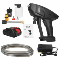 Cordless Electric High Pressure Washer Car Cleaner with Water Spray Gun and Hose, Includes 1/2 Battery