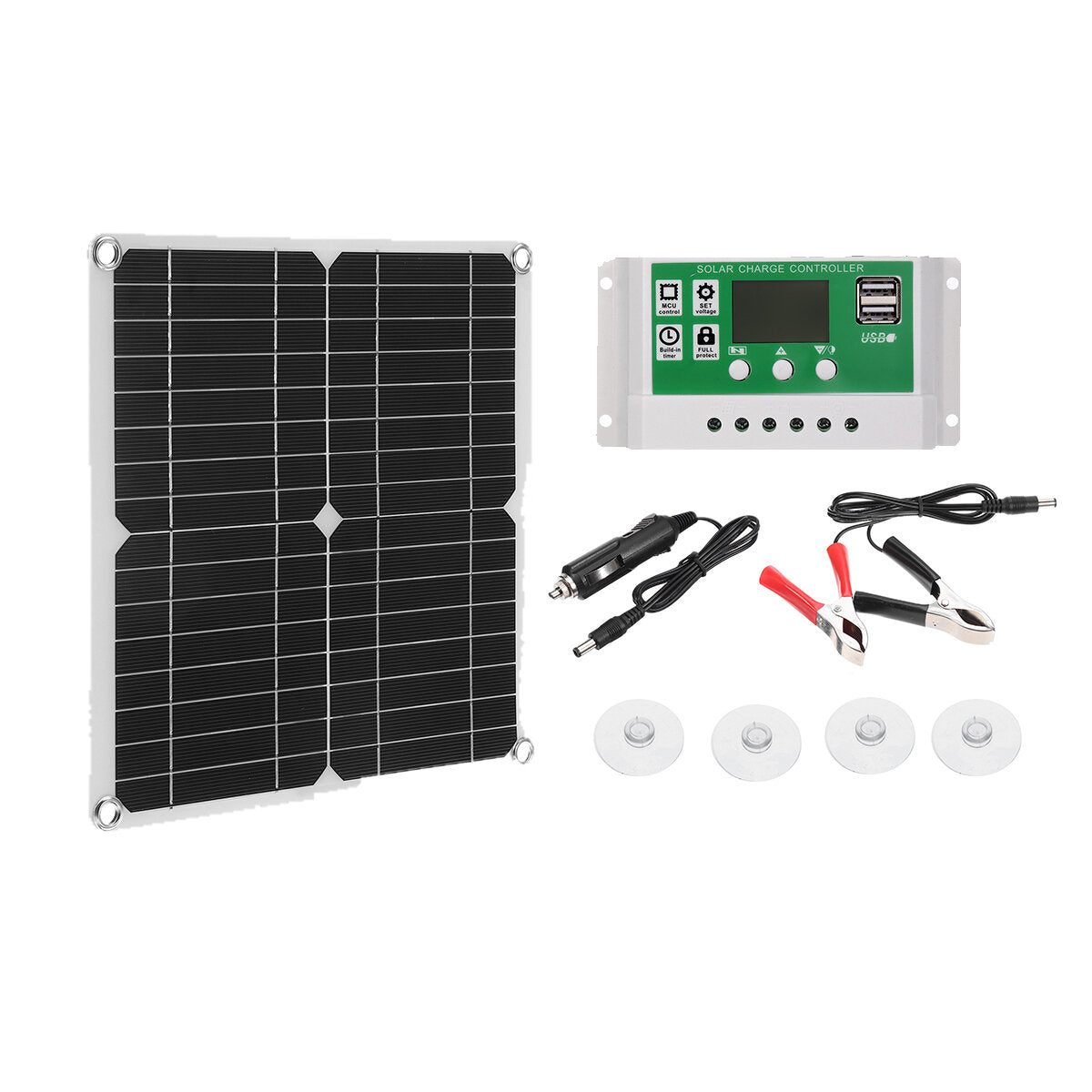 40W Solar Panel with Dual USB & 30A Controller for Yacht RV Battery Charging