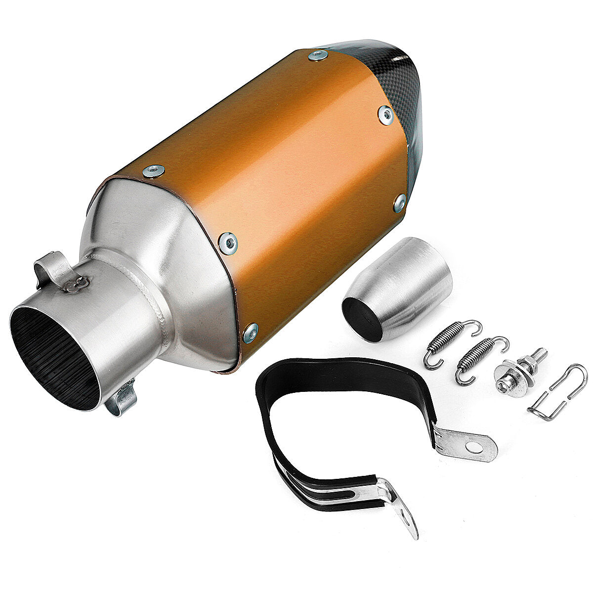 Universal-Auspuffschalldämpfer für Motorräder, kurzer Stahl, abnehmbar, passend für 38–51 mm