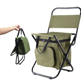 Portable Folding Camping Cooler Chair - Picnic, Fishing, Beach, Hiking, Backpack, Ultralight Seat & Table Stools