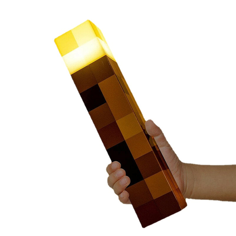 Rechargeable LED Minecraft Torch Night Light - Creative Game Lamp for Kids, Home, Bedroom Decoration