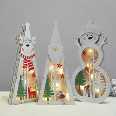 Hölzerne LED-Weihnachtsbeleuchtung Display Ornament für Haus Tischdekorationen - Festival Dekor