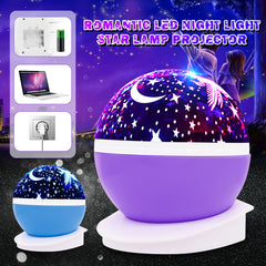 LED Rotating Starry Sky Night Light Projector - Children's Room Decor Lamp