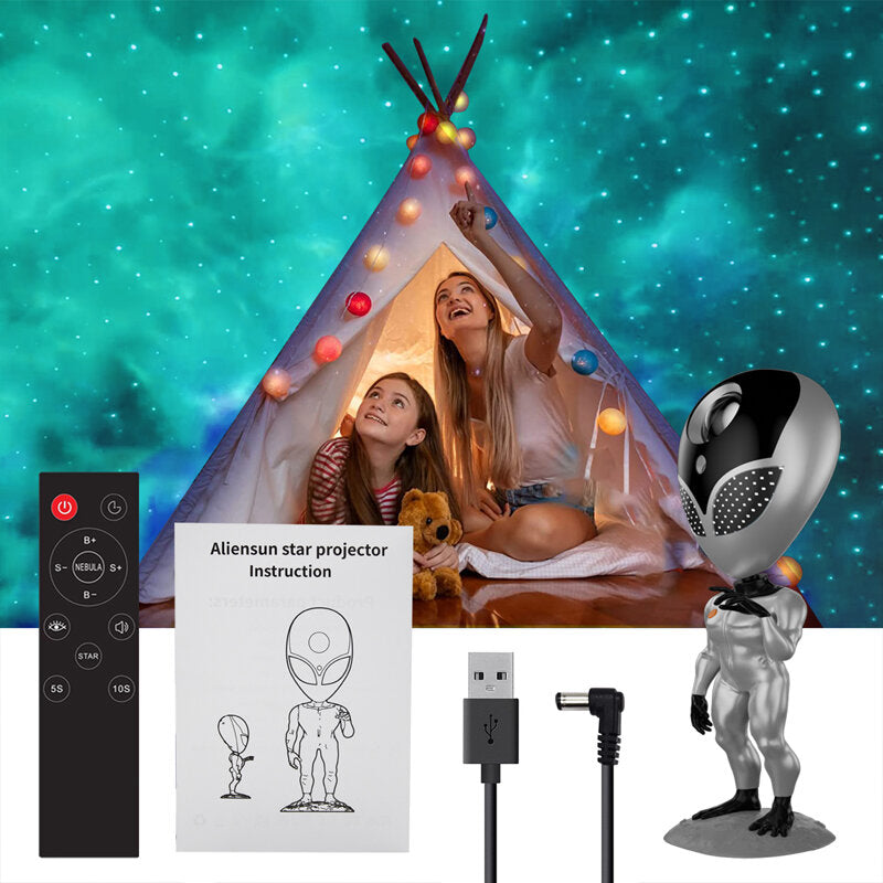 Alien Star Projector Lamp: Voice-Activated Galaxy Nebula Light for Kids' Room Decor & Birthday Gifts