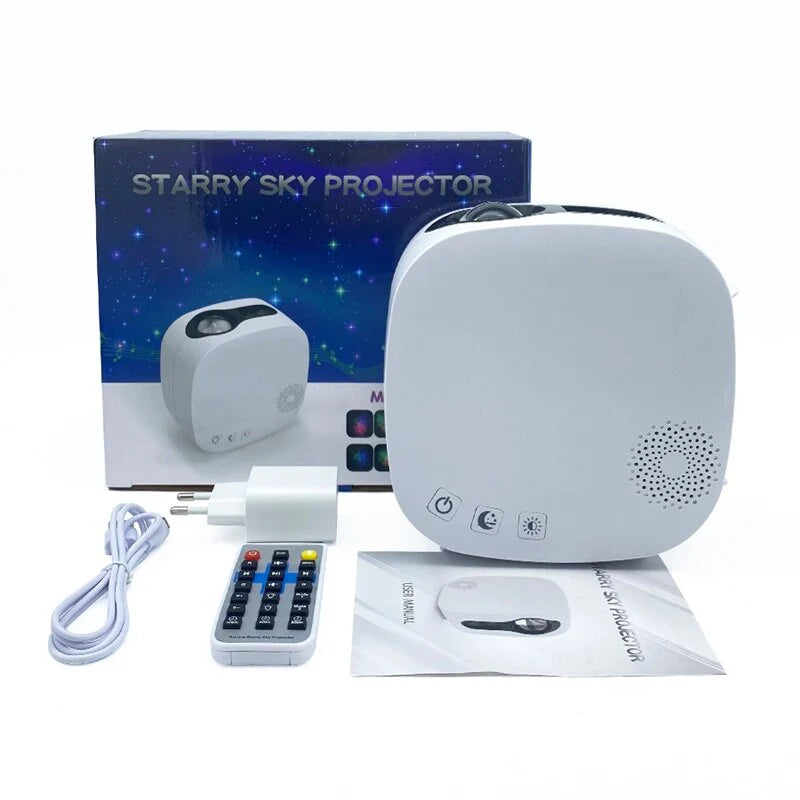 Bluetooth Sky Projector Music Speaker - LED Night Light, Galaxy Nebula, Ocean Star, Moon Lamp