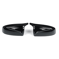 Glossy Black M Style Rear View Mirror Cap Cover Replacement Pair for Cars