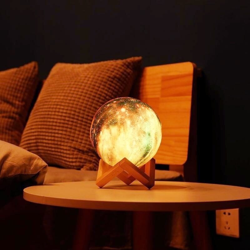 3D Magical Lunar Moon Lamp - USB LED Night Light with Touch Sensor, Galaxy Sky Moonlight