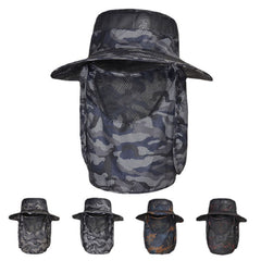 Camouflage-Hut für Outdoor-Camping, militärischer taktischer Hut, Sonnenschutz für den Sommer, atmungsaktive Kappe für Männer – Fishing Trek Sonnenhut