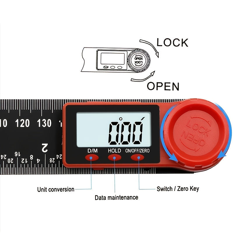 2-in-1 Digital Angle Finder & Protractor Measuring Tool for Woodworking & DIY Projects