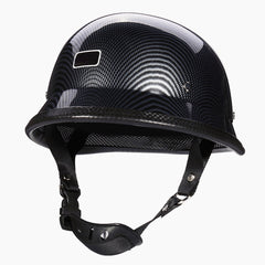 Carbon Fiber Half Face Motorcycle Helmet for Chopper Cruiser Biker - Sizes M/L/XL