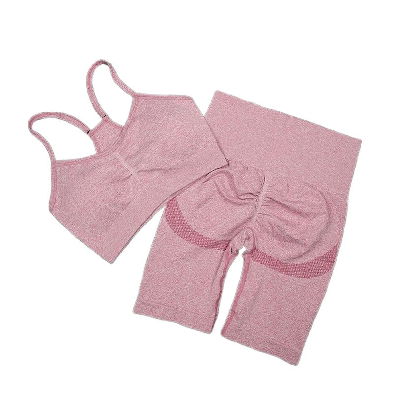 Women's Seamless Sport Suit: Sexy Bra & Shorts Gym Set for Workout, Running, Yoga, and Athletic Wear