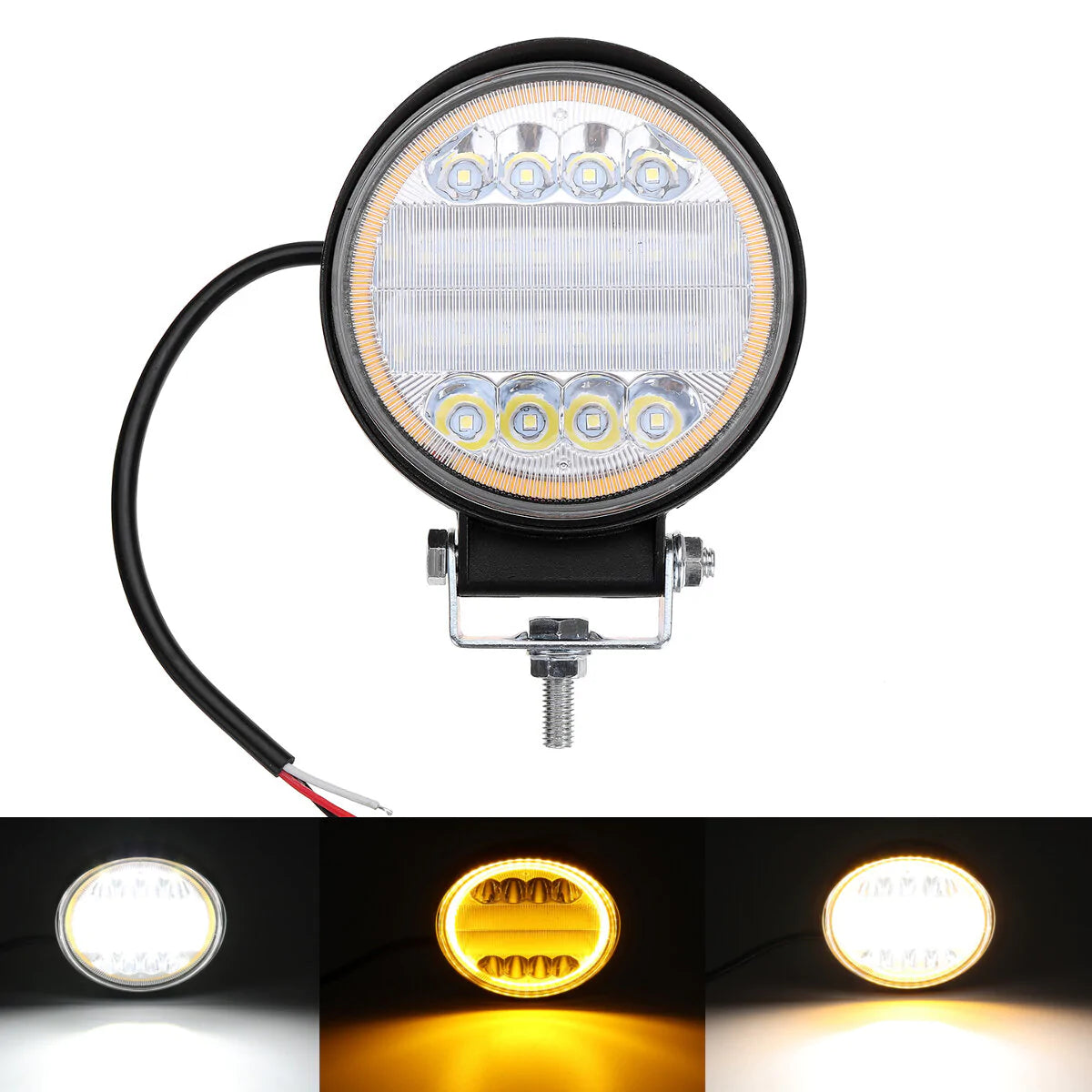 126W LED Work Light Yellow Beam Lamp DRL Amber Angel Eye for Car, Motorcycle, Off-road Truck