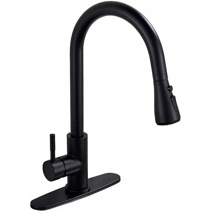 Brushed Nickel Kitchen Faucet with Pull Down Sprayer, High Arc Single Handle, Stainless Steel Hot/Cold Mixer Tap