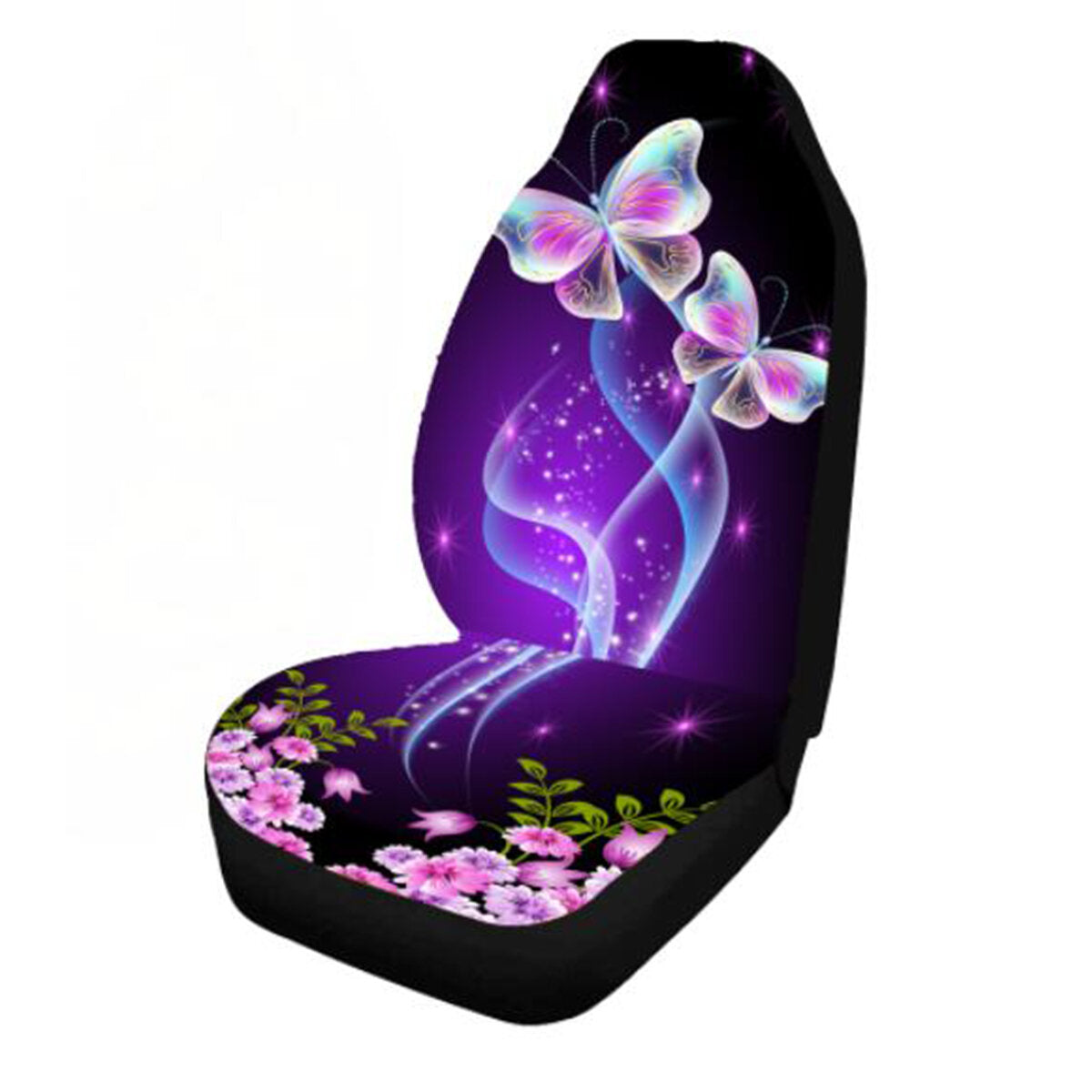 Universal Purple Butterfly Car Seat Covers - Front & Rear Protection