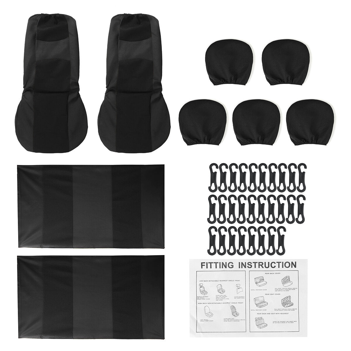 2/4/9PCS Full Car Seat Covers - Front & Back Row Protection Car Accessories