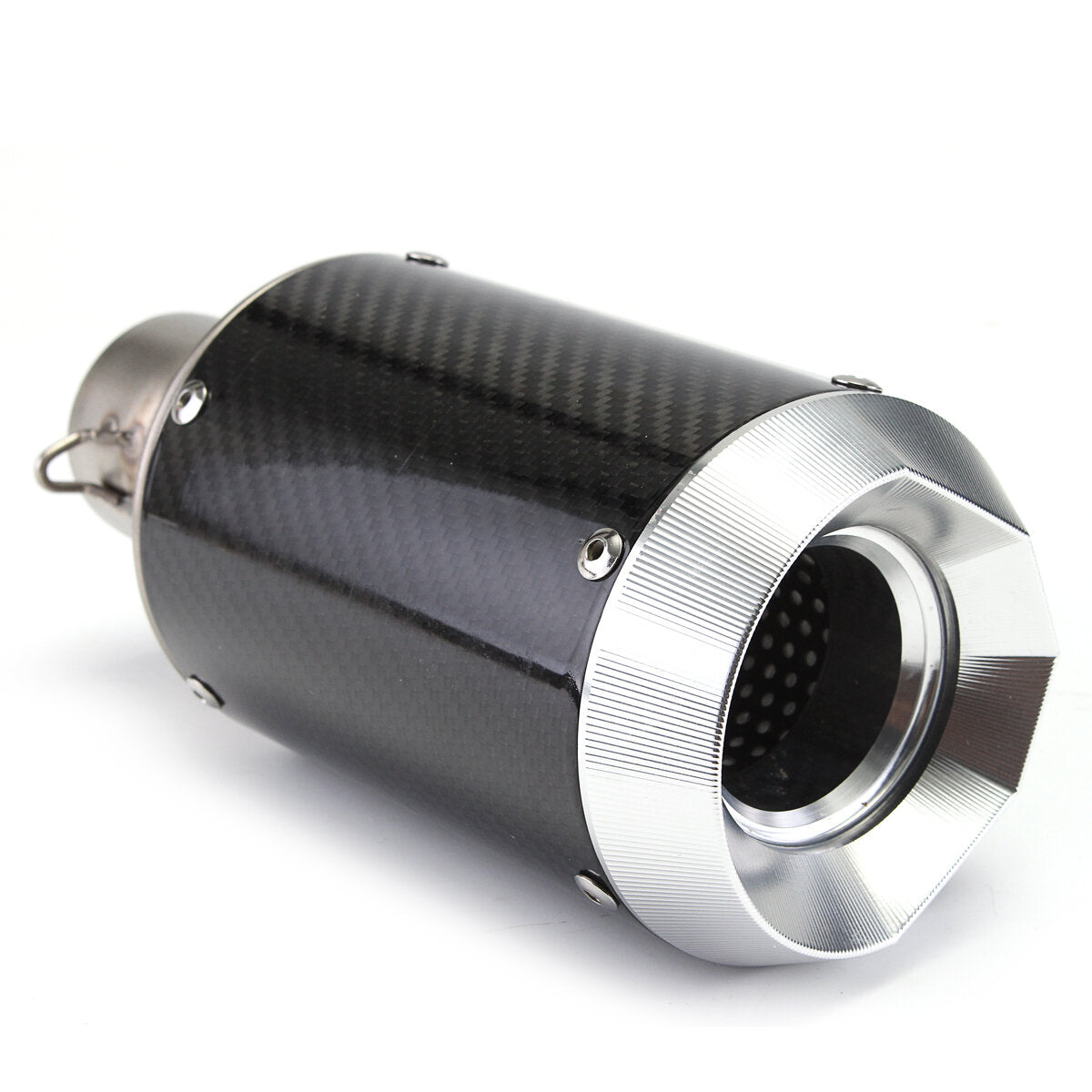 Universal 51mm Slip-On Round Carbon Fiber Motorcycle Exhaust Muffler