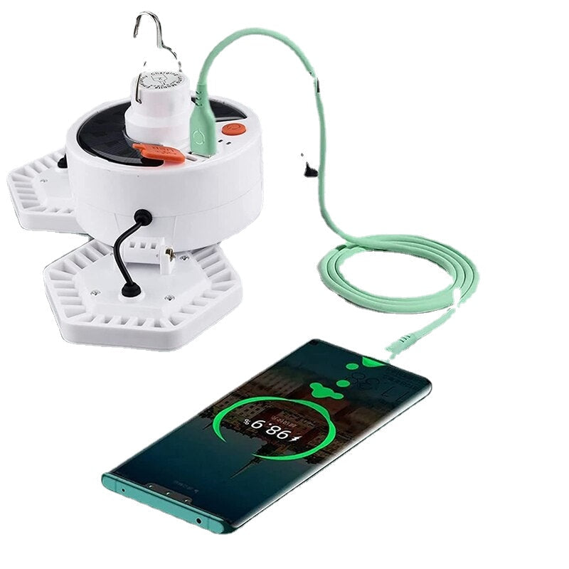 Portable Solar Camping Lamp with Hanging Hook & Remote Control - Ideal for Emergencies, Camping, and Hiking