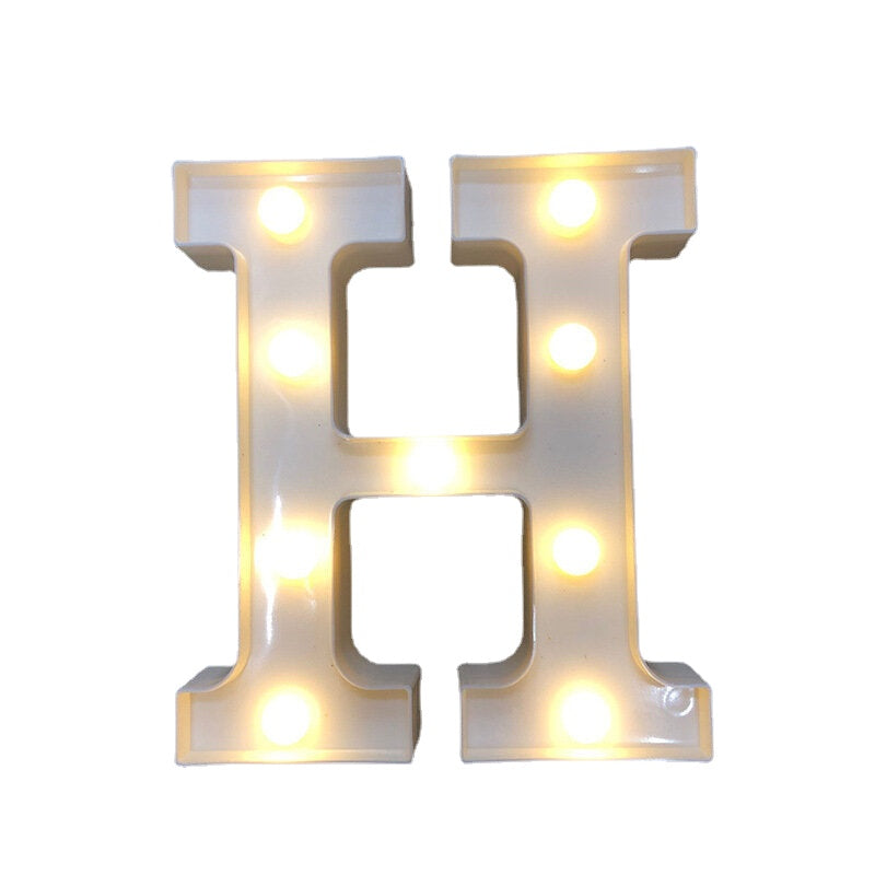 LED English Letter & Symbol Pattern Night Light - Home Decor for Bedroom, Birthday Party, Proposal