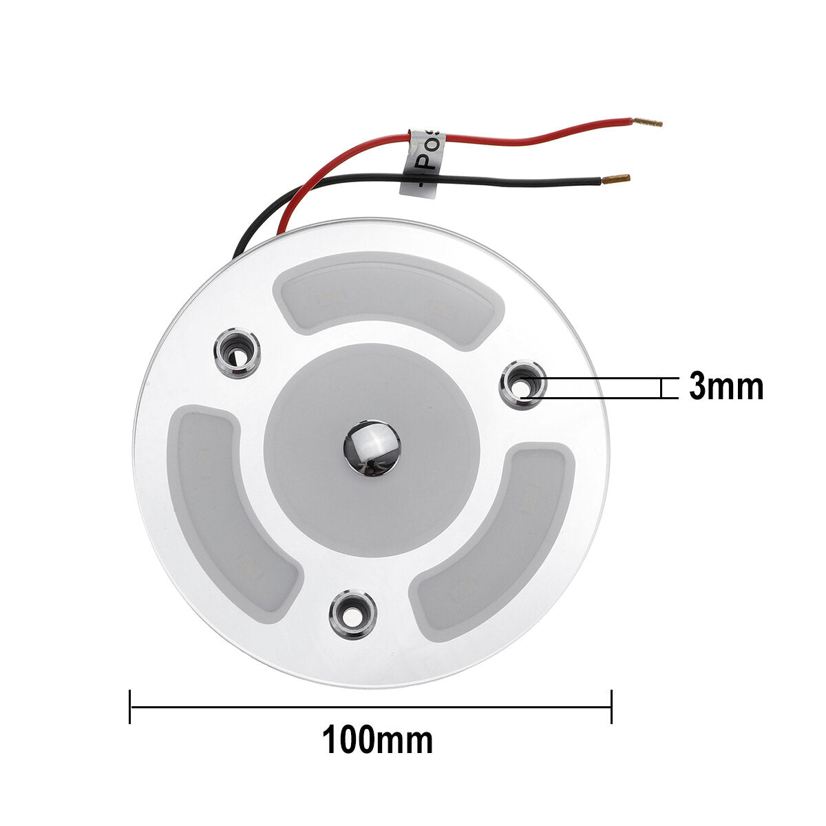 100mm Dimmable LED Reading Light with Touch Dimmer Switch, Blue & Warm White, Day/Night Car Roof Lamp for Caravan 10-30V