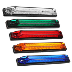 12V-24V 12LED Side Marker Tail Signal Light - White, Green, Yellow, Red, Blue