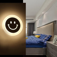 Runde 10-W-LED-Wandleuchte – Smile-Design für Wohnzimmer, Gang, Innenbereich, Nachttischlampe