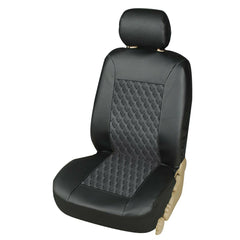 Universal PU Leather Car Seat Covers Protector, 1/5 Seater, Front & Rear, Black