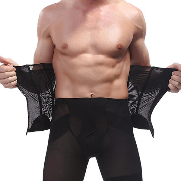 Schlankheitsgürtel für Herren: Elastisches Body-Shaper-Korsett zur Bauch- und Bauchkontrolle