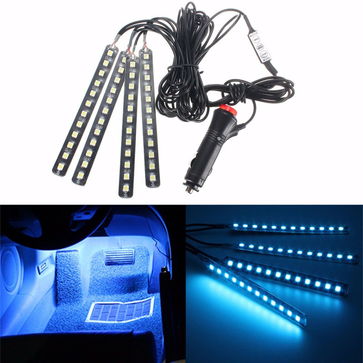 DC12V Decorative Atmosphere Light Strips with 150cm Cable - Ideal for Home and Car Decor