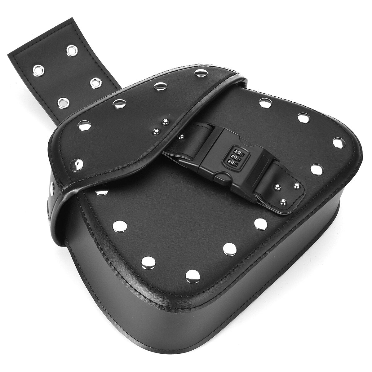 Motorrad-Satteltaschen aus PU-Leder, schwarz, Passwortschloss, universelle Passform, seitliche Aufbewahrung, 1 Paar