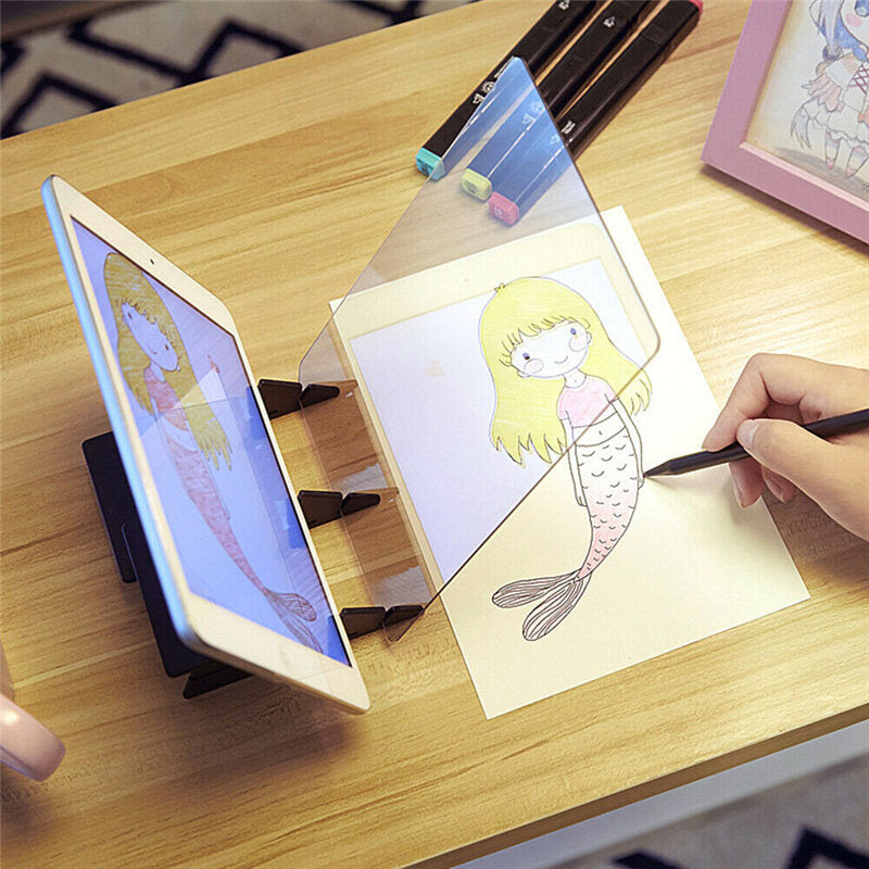 Drawing Painting Sketch Board: Optical Mirror Reflection Projection Tracing Plate