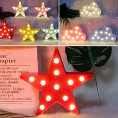 LED Night Light for Kids - Moon, Star, Cloud Design for Bedroom, Bedside Lamp, Room, and Party Decorations