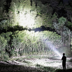 2PCS P500 Long Range 500m Flashlight with COB Sidelight, USB Rechargeable LED Spotlight, Powerful Handheld Searchlight