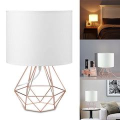 Modern Hollowed Out Bedside Table Lamp with Shade for Living Room or Bedroom Desk