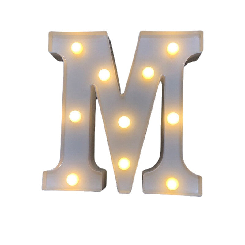 LED English Letter & Symbol Pattern Night Light - Home Decor for Bedroom, Birthday Party, Proposal