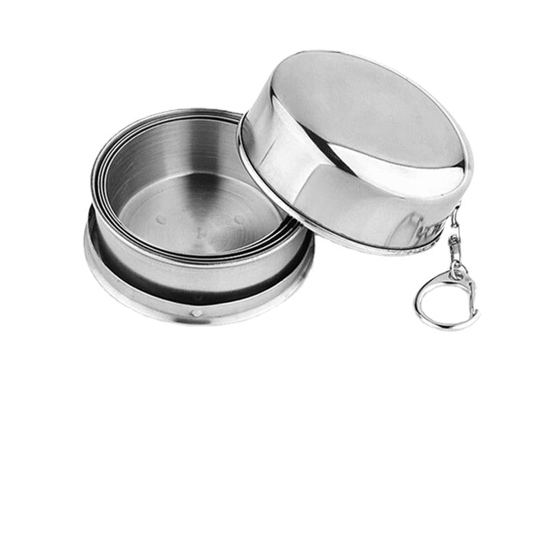 Stainless Steel Folding Cup - Portable Travel Tool Kit for Camping, Hiking, and Outdoor Sports - EDC Gear