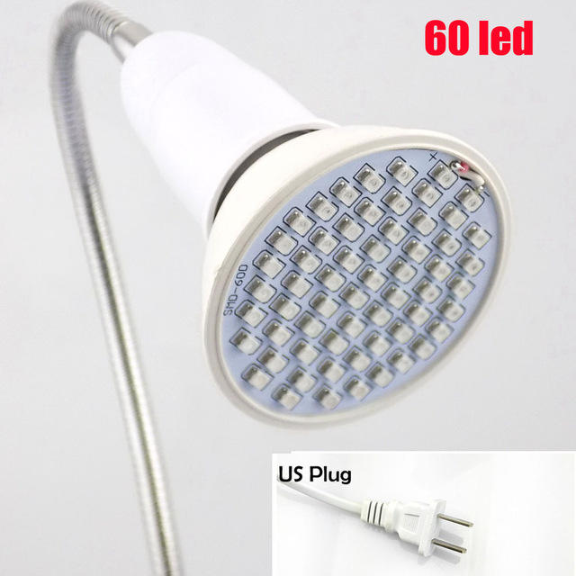 60W 126-200 LED Plant Grow Light Bulb - 360 Degree Flexible Desk Lamp for Greenhouse Flowers