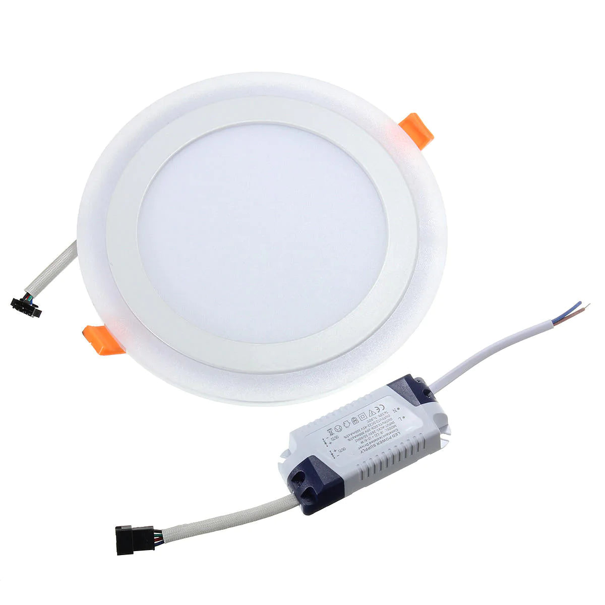 12W RGB Dual Color LED Recessed Ceiling Panel Light, Round, AC85-265V