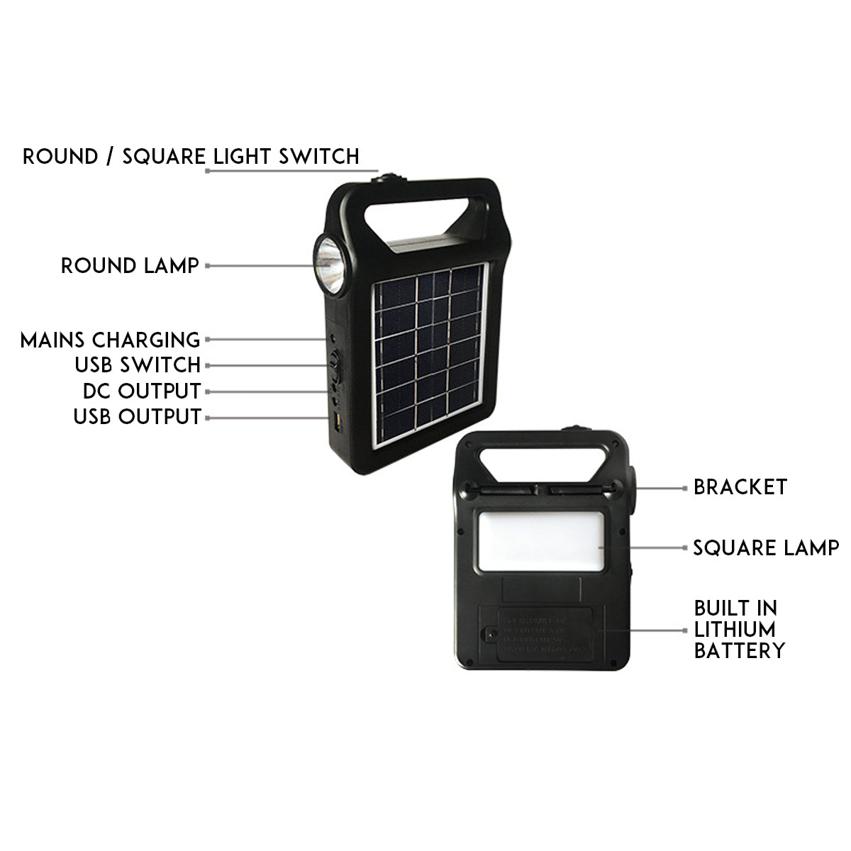 2-in-1 2W 6V Solar Panel Camping Light & Power Bank - High Capacity for Outdoor Hiking & Hunting