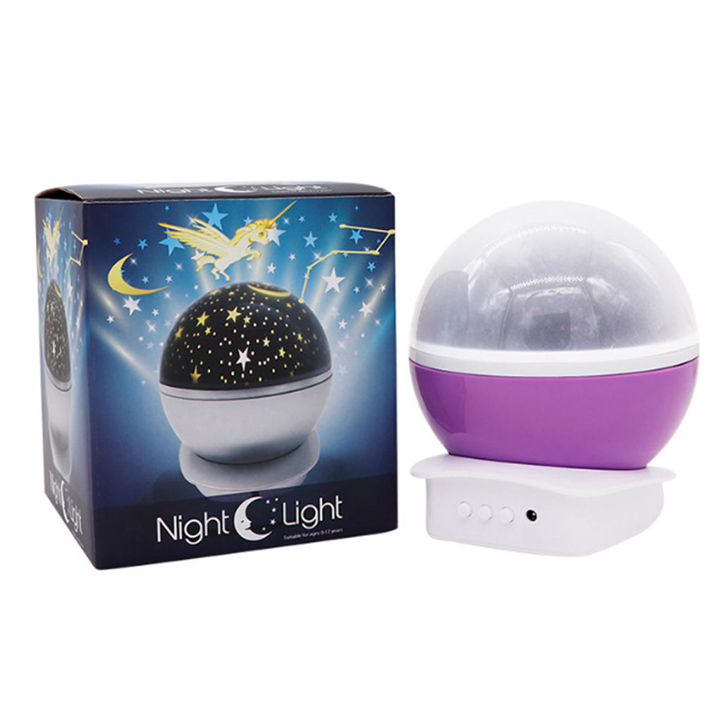 Automatic Rotating Starry Sky Projector Lamp - Star Moon Colorful Diamond USB LED Night Light