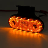 12V/24V Amber 20 LED Side Marker Lights with Reflector & Bracket for Truck Trailer